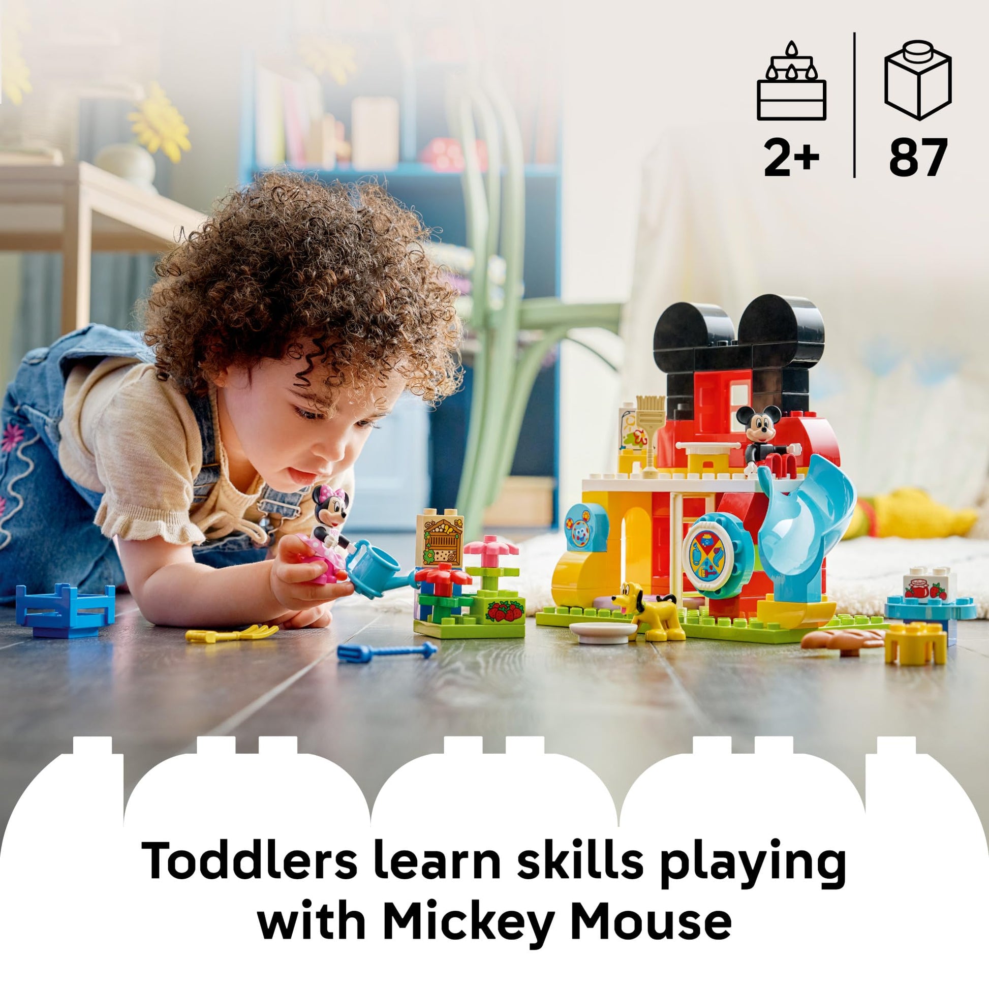 LEGO DUPLO Disney Mickey Mouse Clubhouse with Minnie & Pluto Building Toy - Fine Motor Skill Toy for Toddlers, Ages 2+ - Mickey Mouse Toy for Boys &