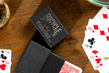 Bicycle Prestige Waterproof Playing Cards, Red 100% Plastic Deck, Durable Casino Quality Poker Cards for Poker, Blackjack, Pool, Beach, Camping