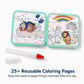 Reusable Bible Story Water Reveal Coloring Book Set for Kids (3 Books, 3 Water Pens) - Mess-Free Christian Activity Series with Noah’s Ark, Jonah