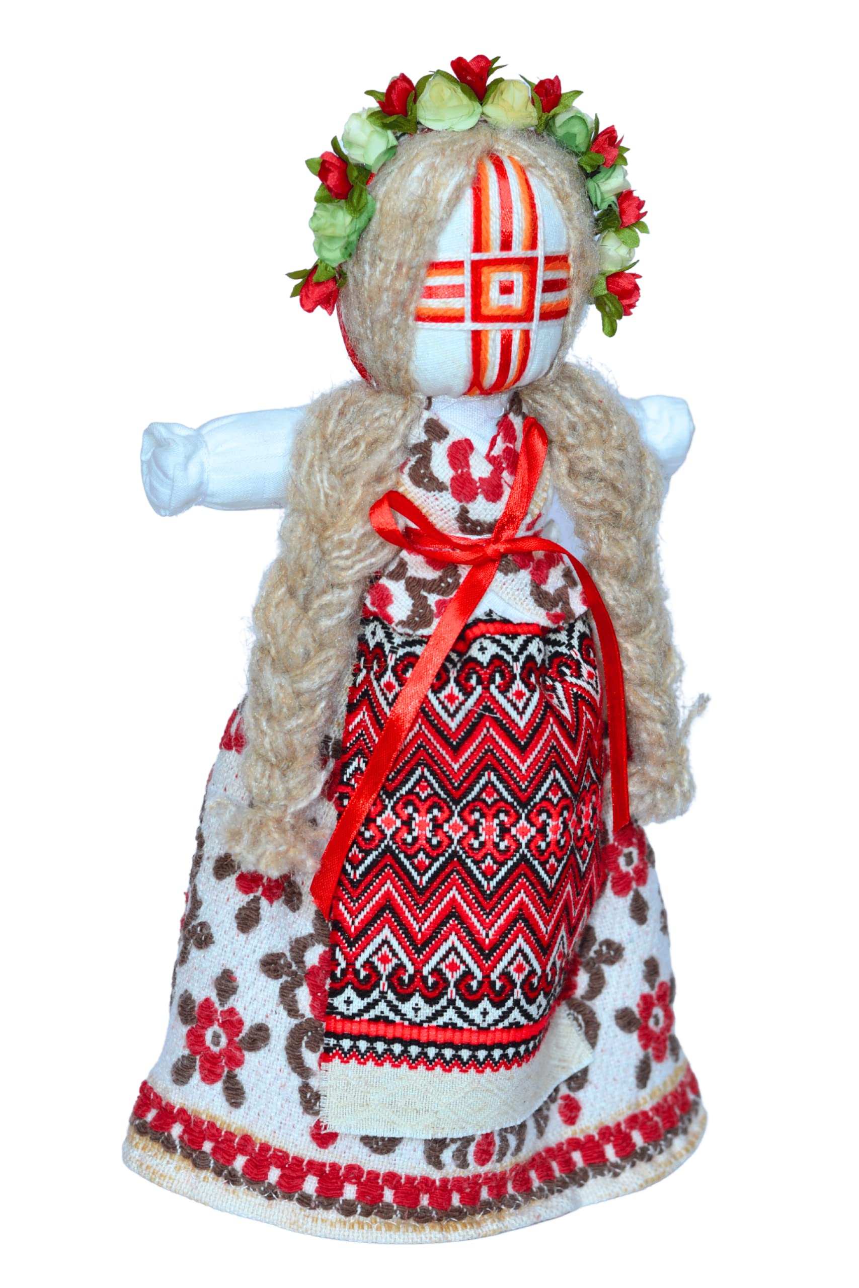 BraveUA 14'' Authentic Ukrainian Motanka Doll on Wooden Base || Collectible Doll || Slavic Design Traditional Ukrainian Doll || Handmade Traditional