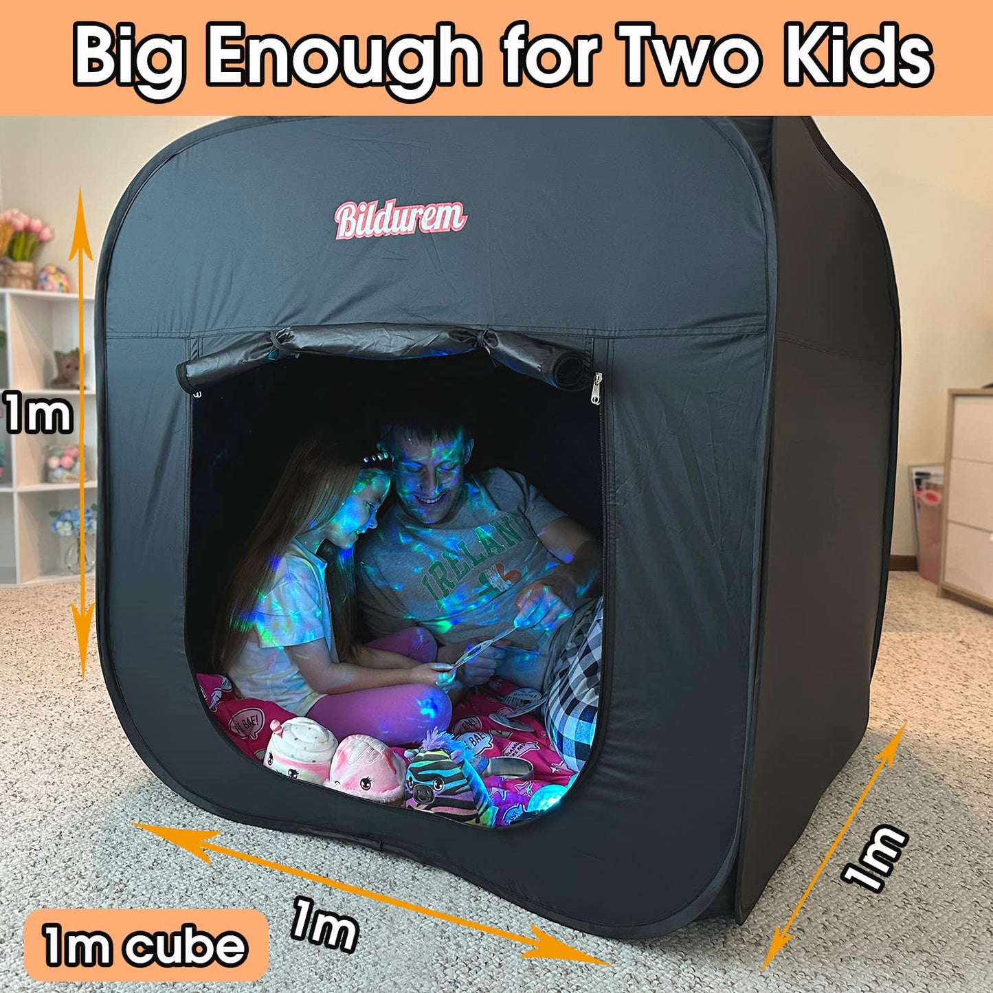 Sensory Tent for Kids with Autism, ADHD, SPD - Calm Corner Helps Children Relax, Reduce Anxiety & Improve Focus - Portable Pop-up Blackout Play Tent