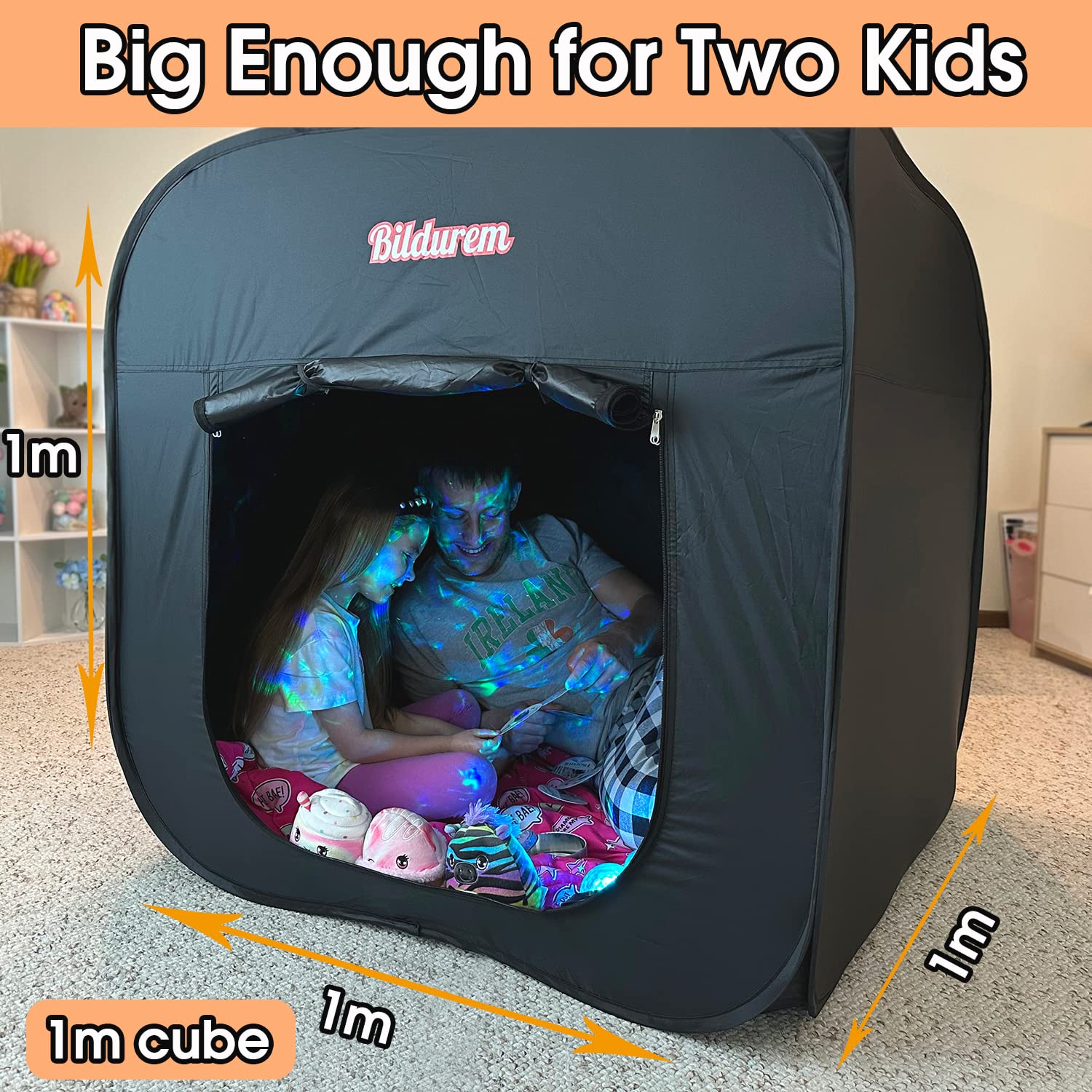 Sensory Tent for Kids with Autism, ADHD, SPD - Calm Corner Helps Children Relax, Reduce Anxiety & Improve Focus - Portable Pop-up Blackout Play Tent