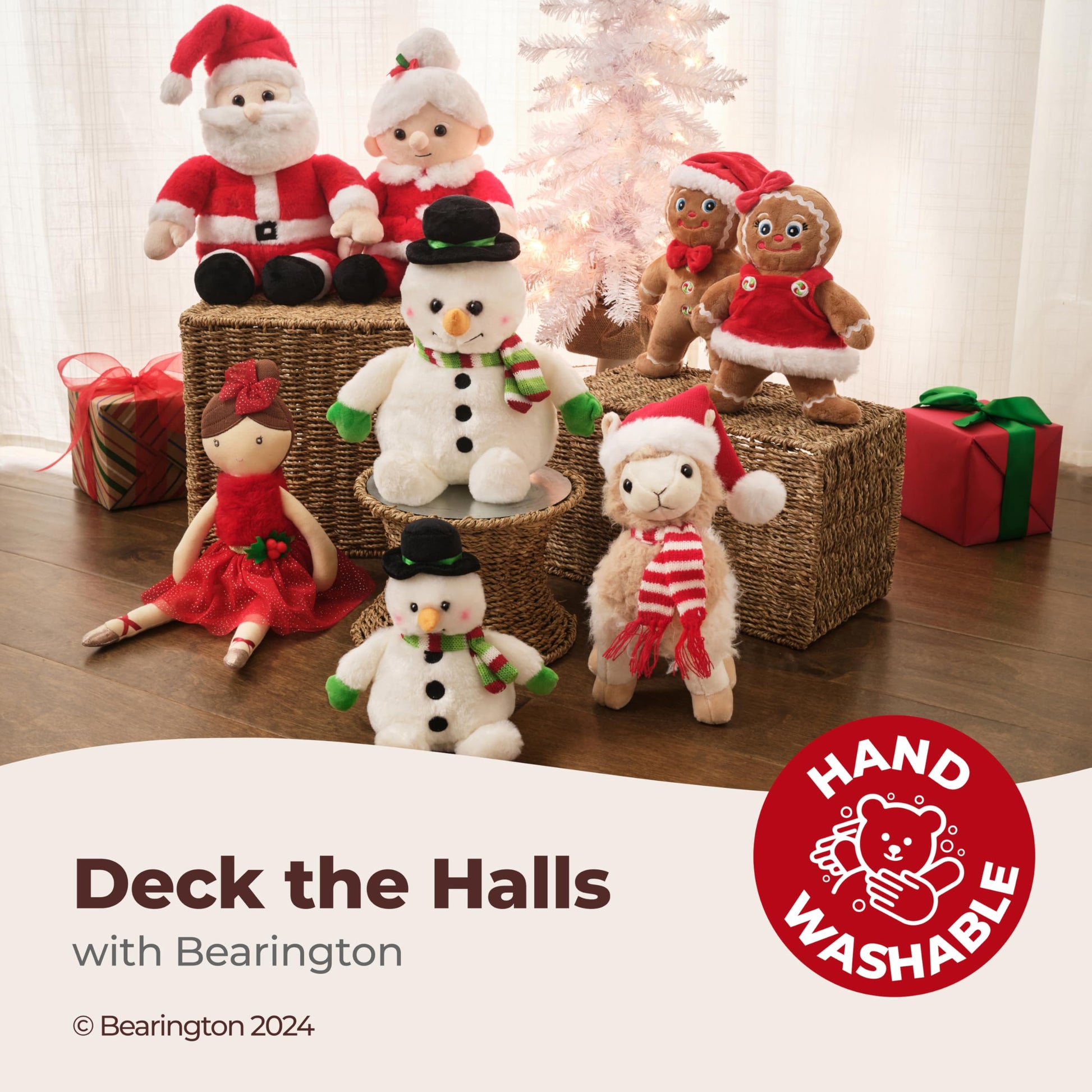 Bearington Nick Santa Claus Christmas Stuffed Plush - 6" Soft Christmas Stuffies for Kids with Red and White Hat, Soft Fur, and Weighted Bottom