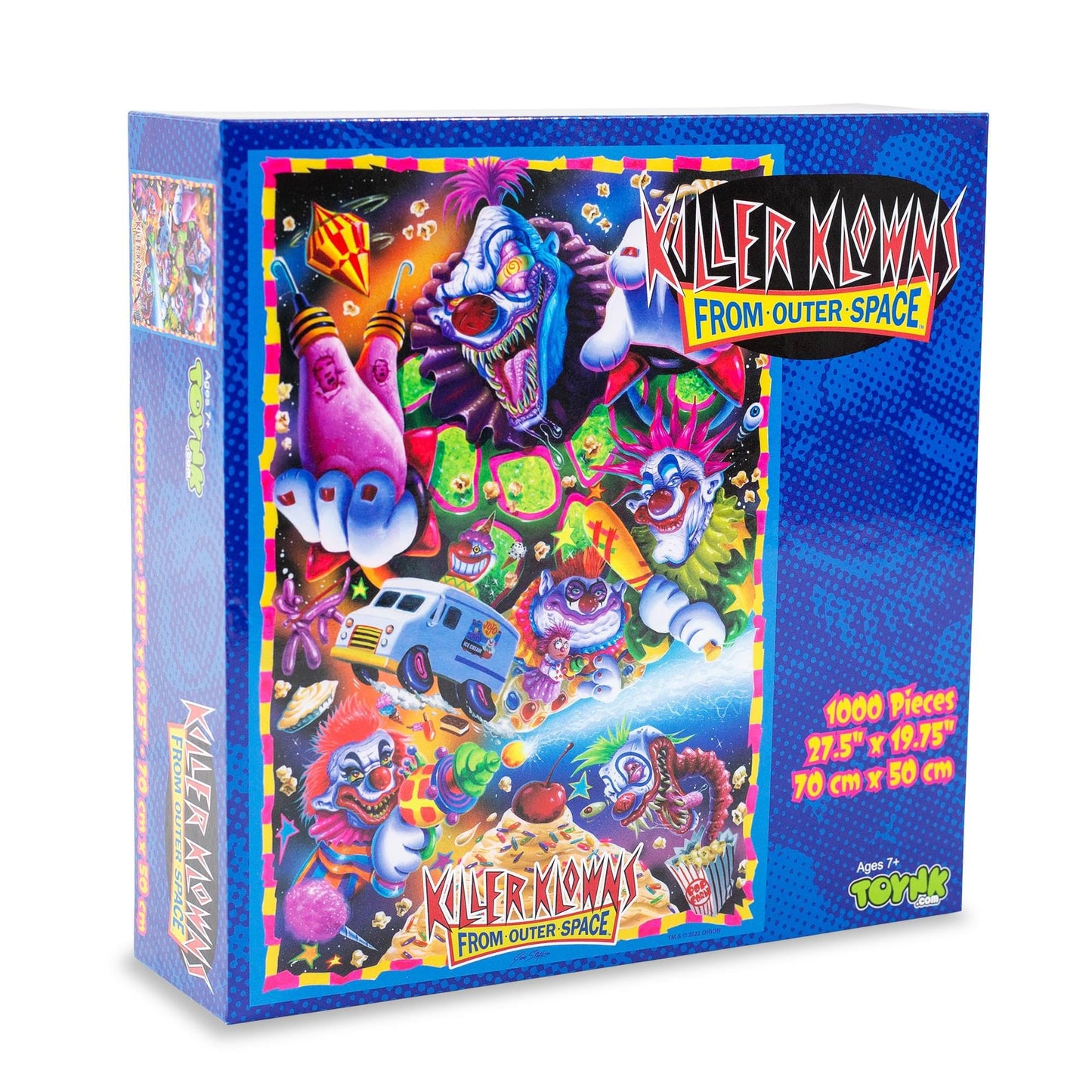 Killer Klowns from Outer Space Illustrated Kollage 1000-Piece Jigsaw Puzzle | Fun Brain Teaser, Toys & Games | 28 x 20 Inches
