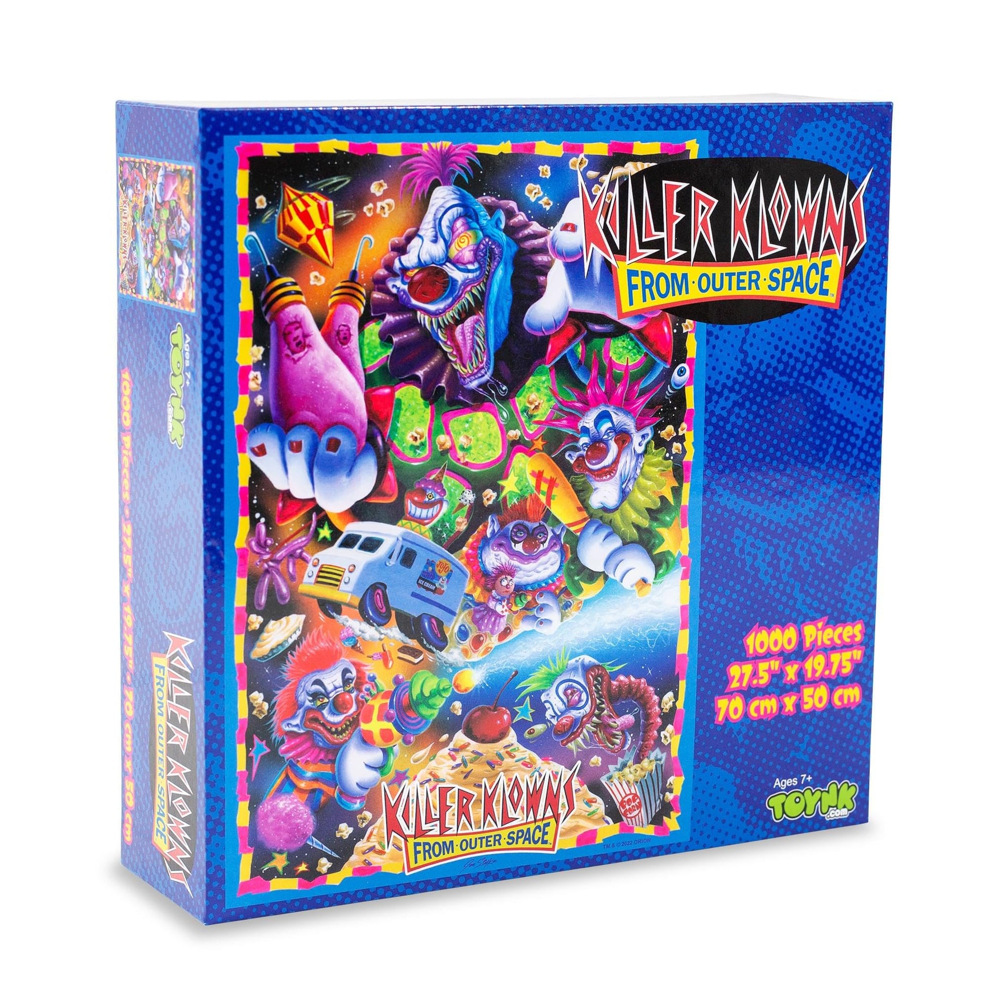 Killer Klowns from Outer Space Illustrated Kollage 1000-Piece Jigsaw Puzzle | Fun Brain Teaser, Toys & Games | 28 x 20 Inches