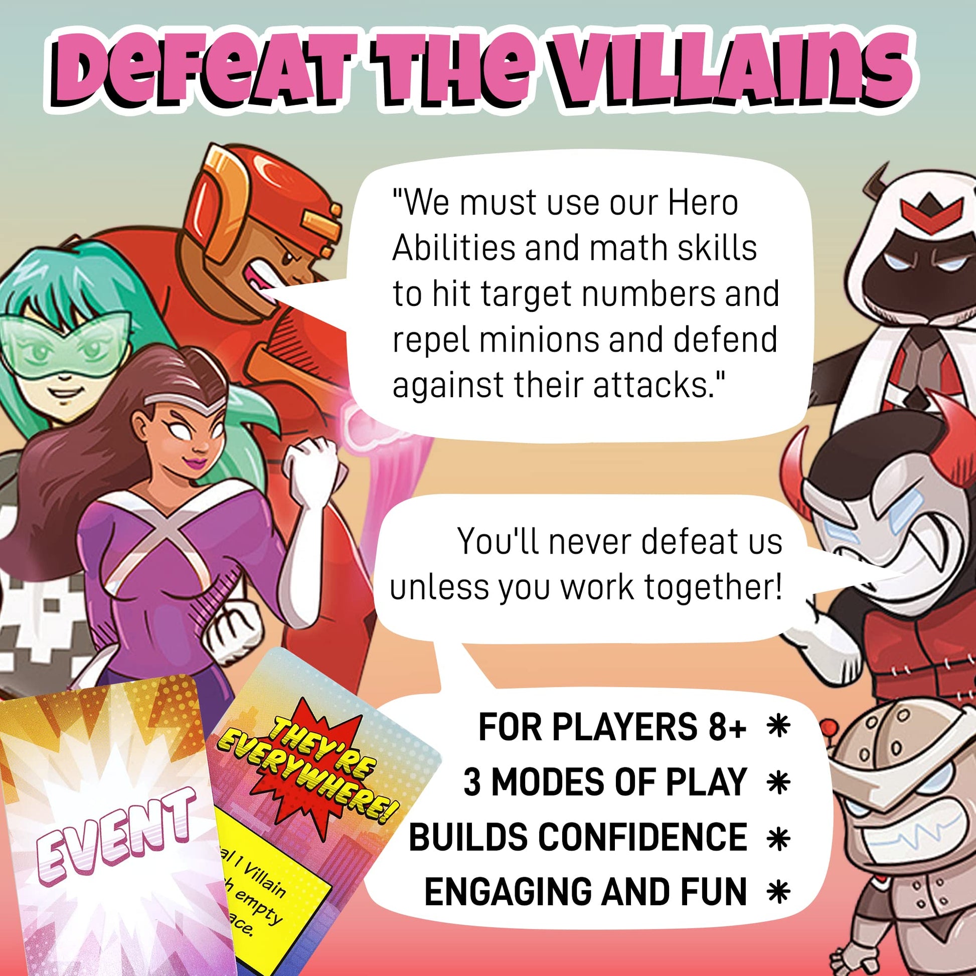 Outnumbered: Improbable Heroes Board Game - A Mensa Award Winning Superhero Math Game | Fun & Educational Game for Kids, Adults, and Families | STEM