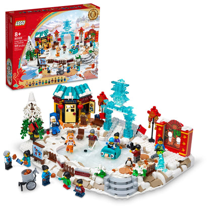 LEGO Lunar New Year Ice Festival 80109 Building Kit; Gift Toy for Kids Aged 8 and Up; Building Set Featuring a Detailed Winter Scene, Chun Ice