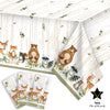 YARA Woodland Plastic Tablecloth For Baby Shower Decorations & Birthday Girl Boy |Safari Enchanted Forest Animals Decor |Neutral Gender Table