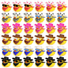 36 Sets Cowboy Ducks with Mini Hat Scarf and Sunglasses Mini Bath Duck Toys for Birthday Swimming Party Gift Favor Decorations