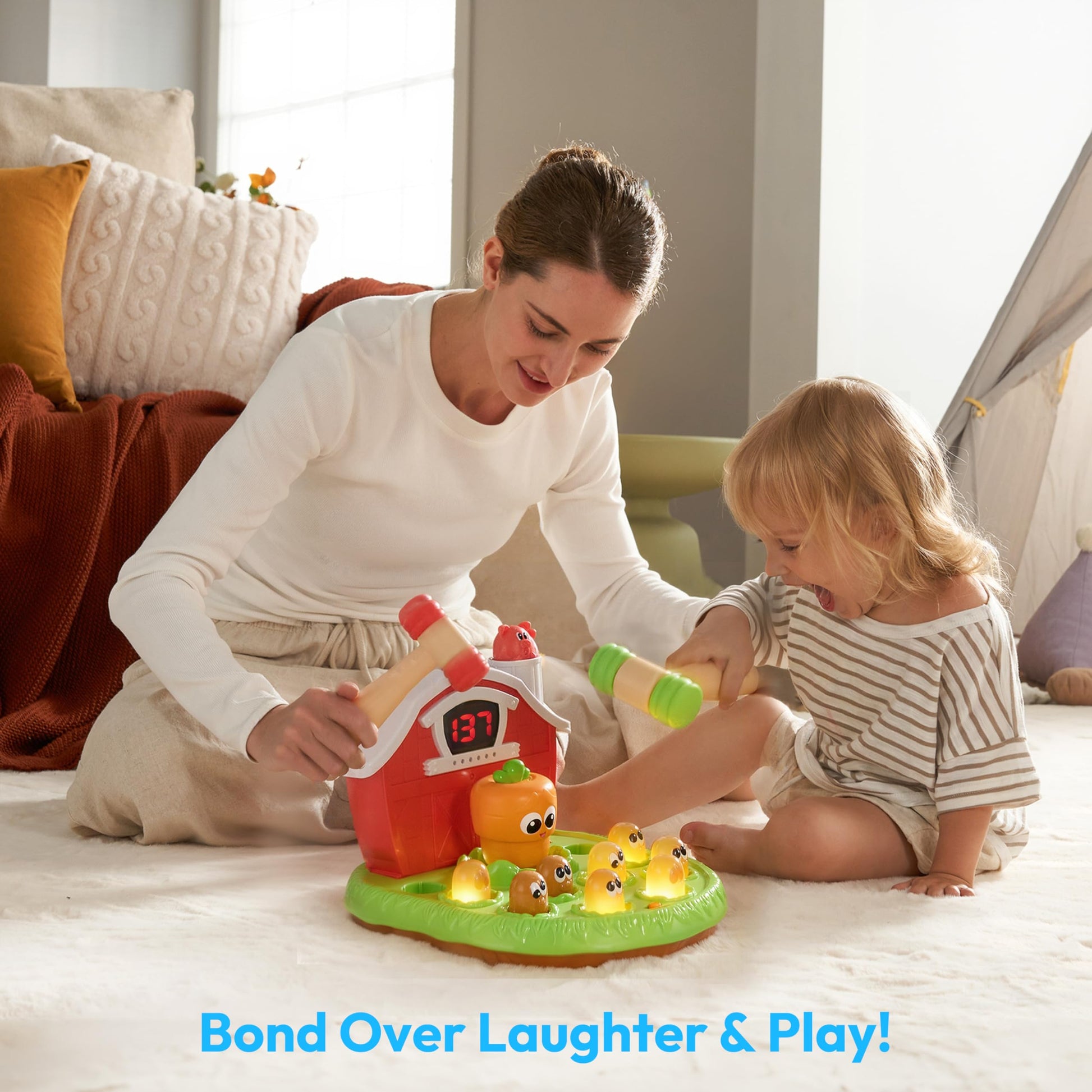 lalalark Whack Game for Toddlers Age 2 3 4 5, Light & Sound, 4 Modes, 40 Levels, Baby Toy Gifts for Early Learning, Birthday Gift for Toddler Boy Girl