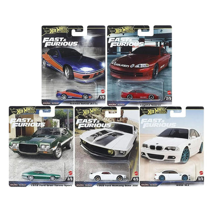 Hot Wheels 2024 Fast & Furious Premium Die?Cast 5?Pack (Mix 2, HNW46?956F) | Nissan Silvia S15, Toyota Soarer, Ford Gran Torino, Mustang Boss 302