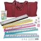HNDTEK American Mahjong Set 166 Tiles, 4 Colors All-in-One Rack/Pushers, Red Soft Bag and Accessories -Classic Full Size Complete Mahjong Set.