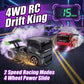 MCARRO 1/87 Scale Drift Rc Car - Semi-Truck Edition | 2.4GHz 4WD High-Speed Mini Remote Control Truck with Racing Lights (Gray)