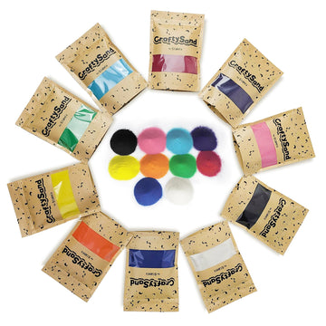 CuteyCo Crafty Sand Pack - 10 Colors: 11 lbs of Vibrant Craft Sand & Play Sand