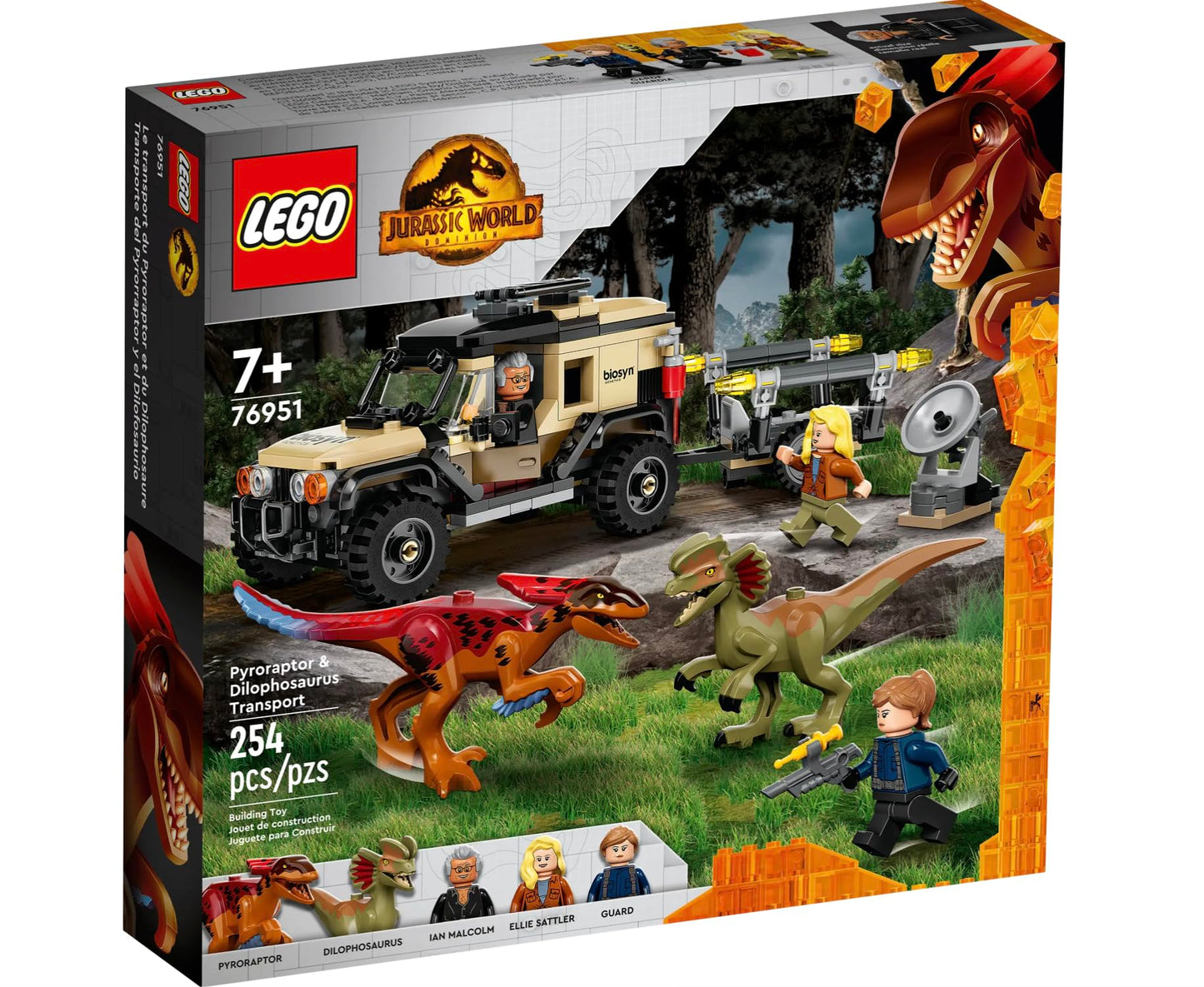 Lego Pyroraptor Dilophosaurus Transport (Jurassic World Edition)