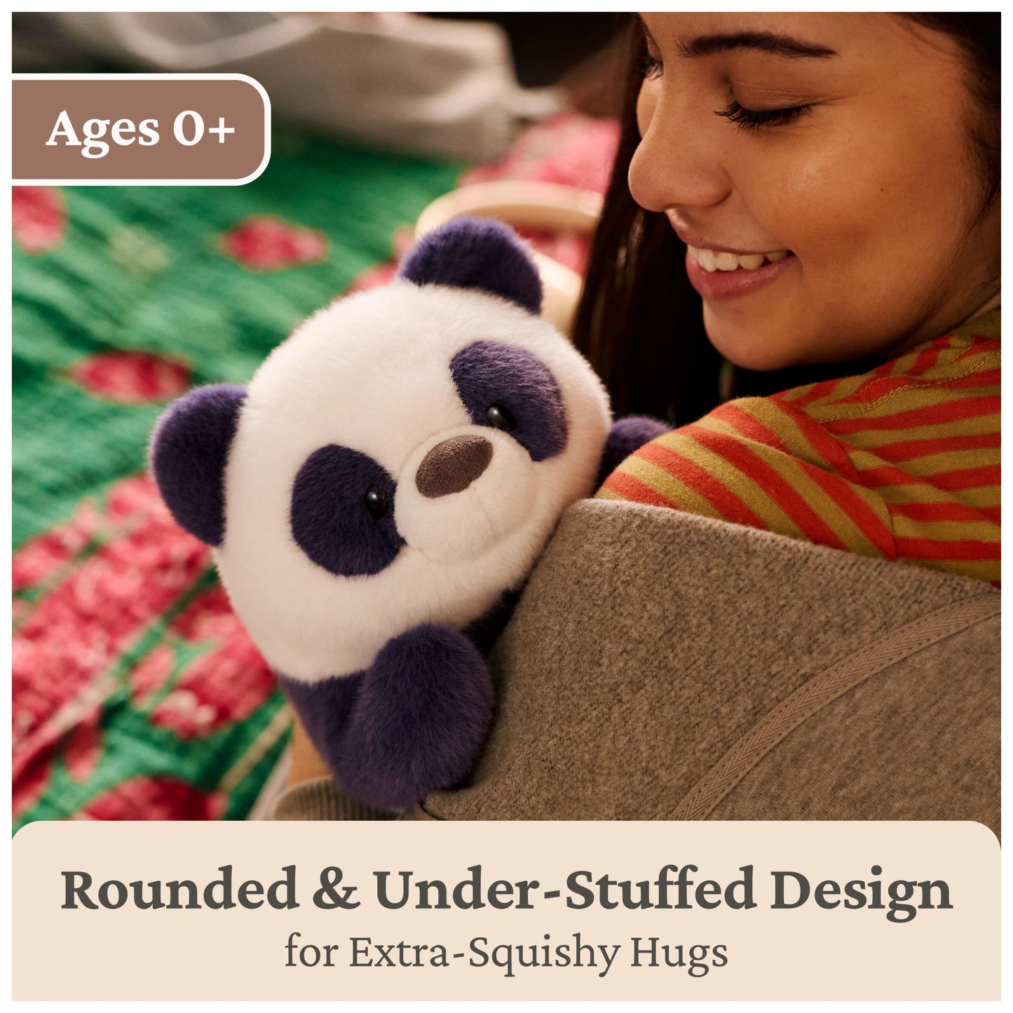 GUND Plumpkins Panda 8-Inch Weighted Bottom Stuffed Animal Plush Toy