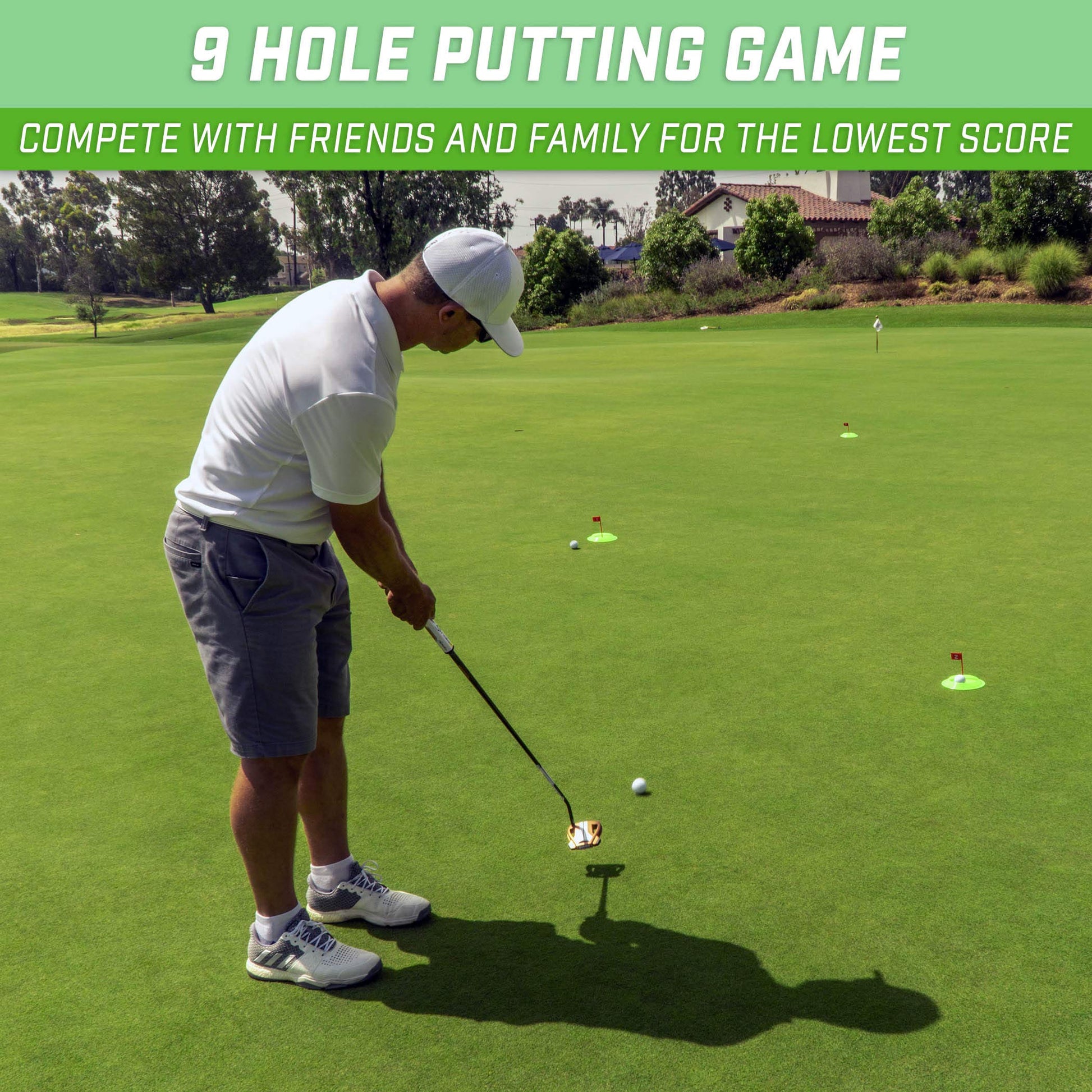 GoSports Pure Putt Challenge Mini Golf Game - Build Your Own Course at Home, The Office or On The Green - Includes 9 Holes, 4 Balls, Dry-Erase