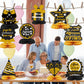 9PCS We Appreciate You Honeycomb Centerpieces Black Gold Glitter Thank You Table Topper Decor Teacher Doctor Nurse Employee Staff Graduation