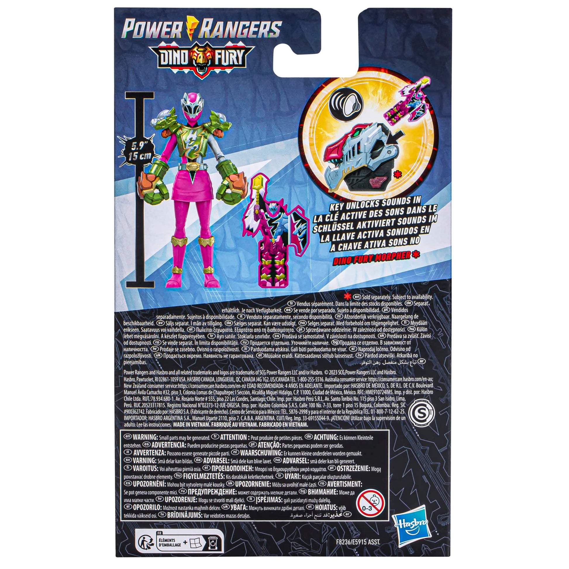 Power Rangers Dino Fury Smash Armor Pink Ranger, 6-Inch Power Rangers Action Figures Make Great Gifts for Boys and Girls Ages 4 and Up