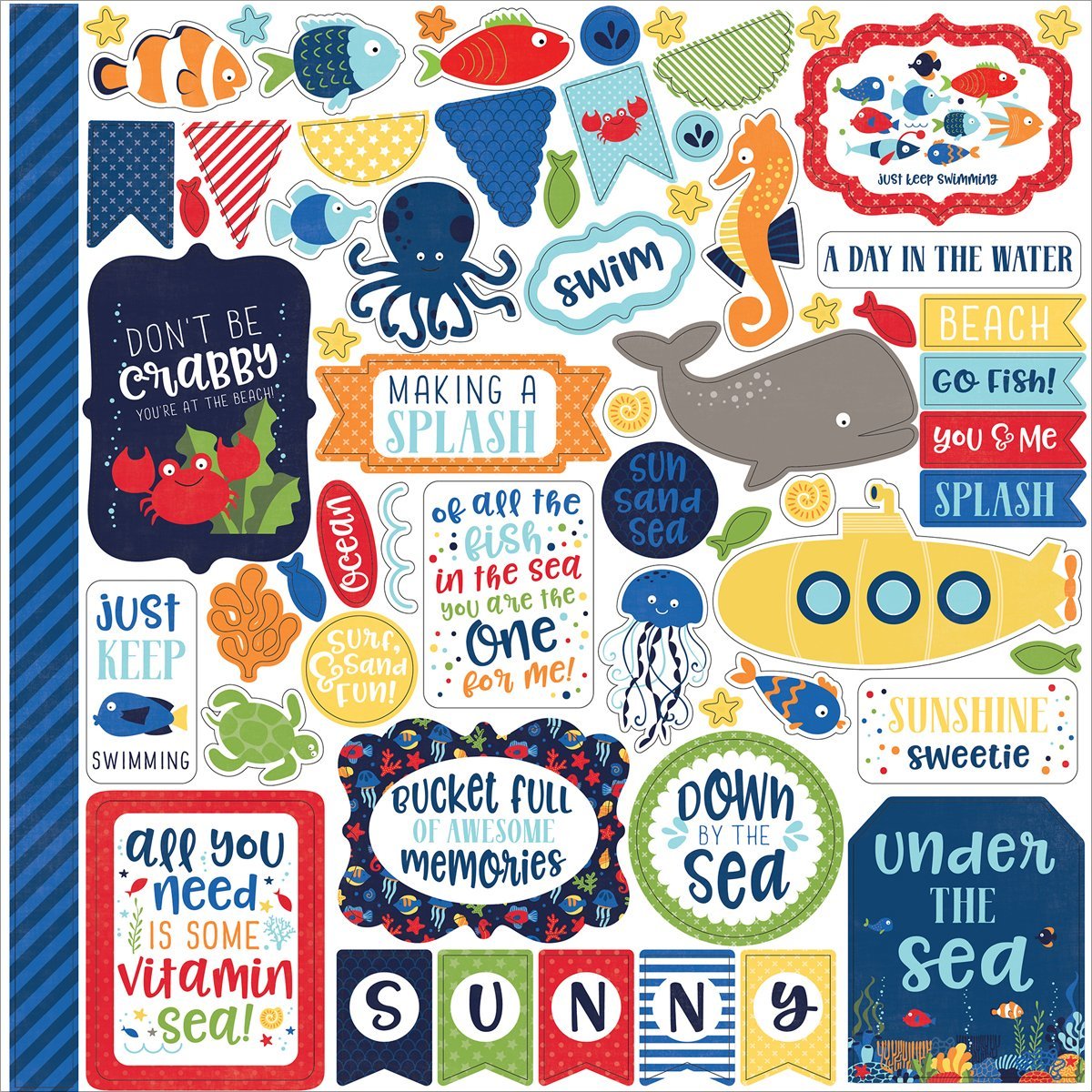 Under The Sea Cardstock Stickers 12"X12"-Elements