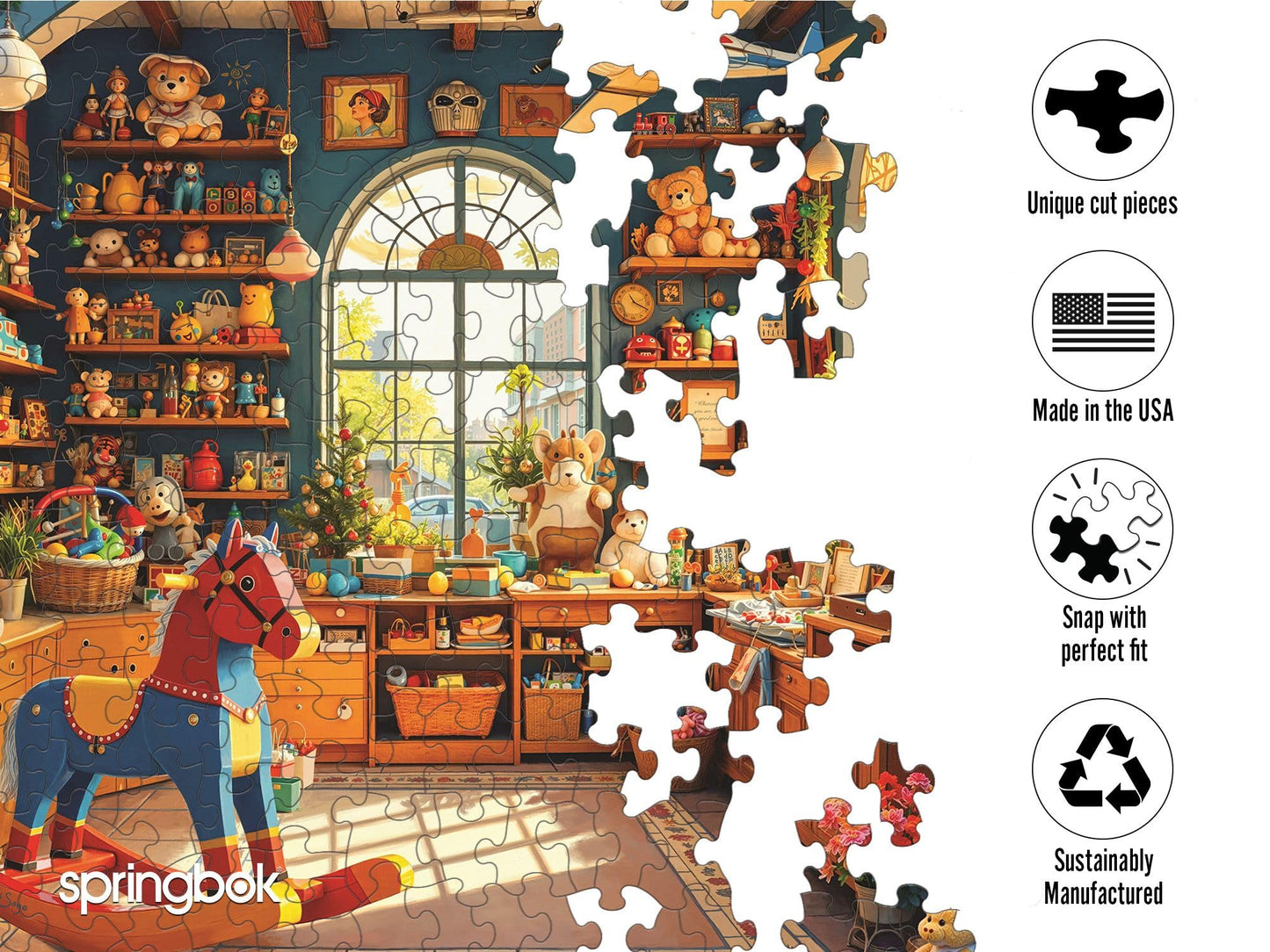 Springbok Toy Shop 1000 Piece Jigsaw Puzzle for Adults - Poster Now Included - Unique Cut Pieces - Made in USA