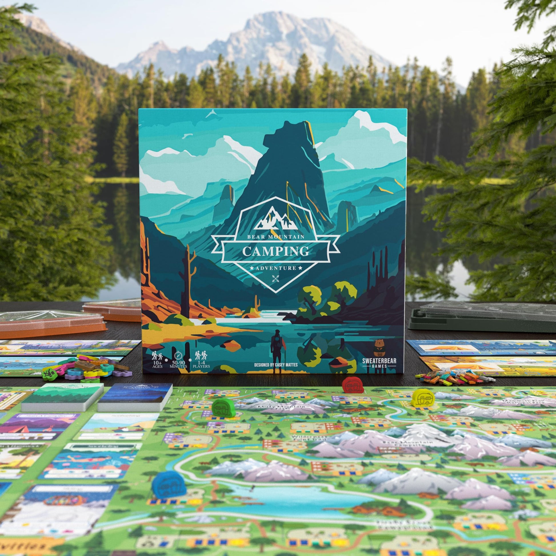 Bear Mountain Camping Adventure Board Game | Family Game for Young Camping Fans and Adults | Easy to Learn | Ages 10+ | for 1-4 Players | Perfect