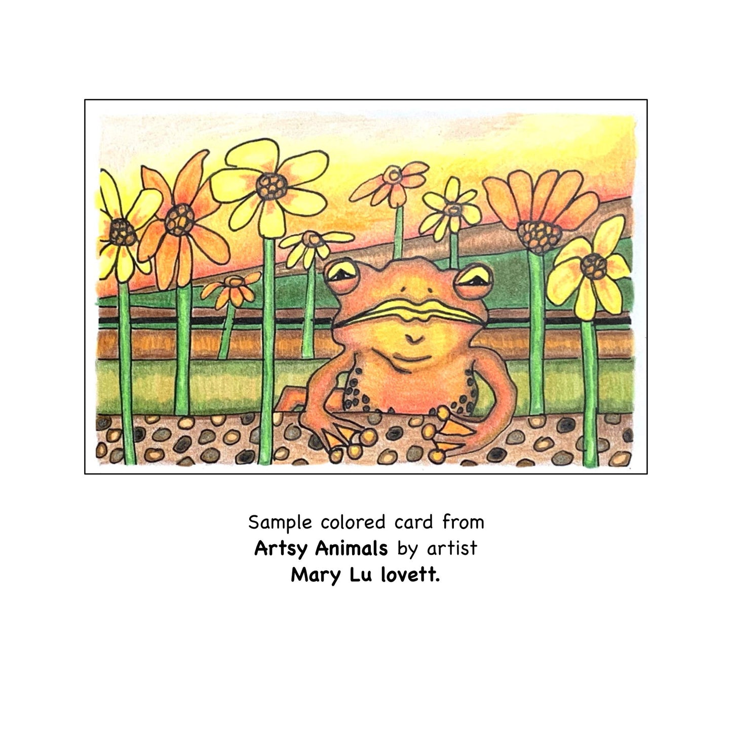 Colorpockit 4x6 Postcard Coloring Book Deck Pack Bundle with Artsy Animals and Seaside Scenes. Refills Complete Portable Coloring kit. Contains Two