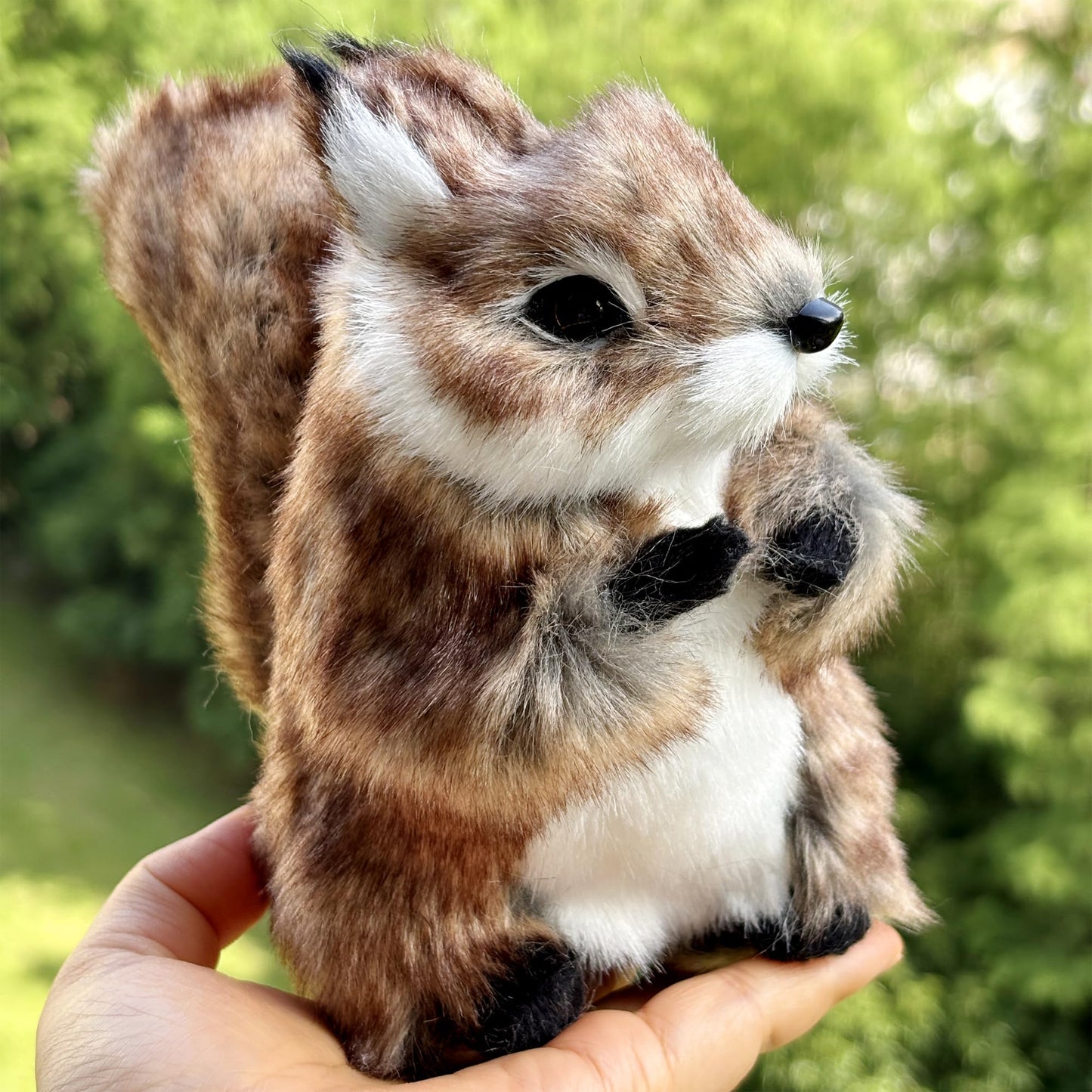 Basuo-9Q Realistic Squirrel Figurine - Lifelike Plush Tree Rodent