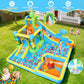 AKEYDIY Inflatable Water Slide Bounce House Combo, Large Bounce House for Kids 3-12, Long & Short Slides, Splash Pool, Boxing Pillar, 550W Blower
