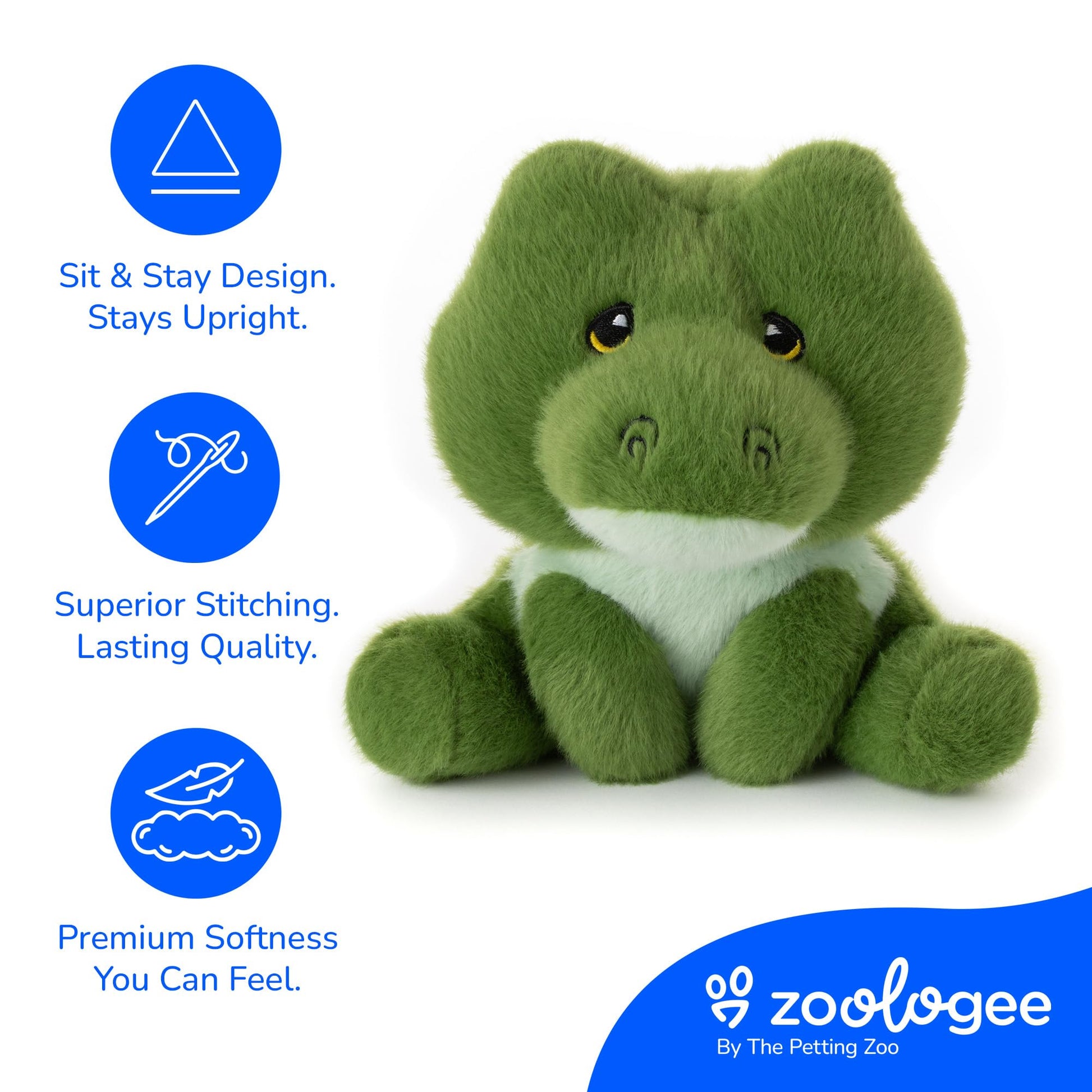 The Petting Zoo Alligator Stuffed Animal Plushie, Gifts for Kids, Snugletz Zoologee Plush Toy, 7 in