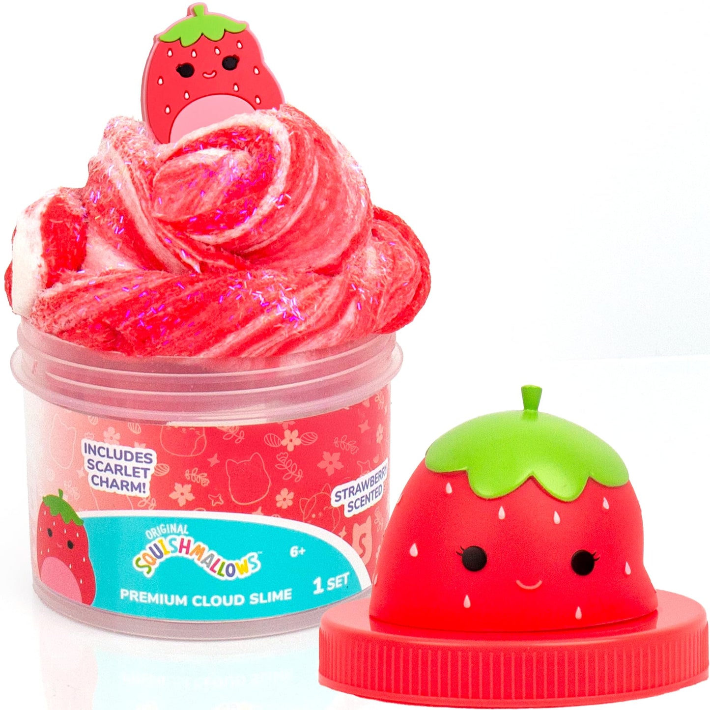 Original Squishmallows Scented Slime Jar, Strawberry, Scarlet