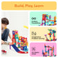 PicassoTiles 108 Pcs Marble Run with Race Track Set with Magnetic Tiles Cars and Marbles STEM Learning Toy 3-in-1 Building Construction Kit for Indoor