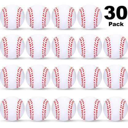 Blulu 30 Packs Baseball Stress Balls Party Favors Foam Mini Baseball Squeeze Balls for Kids, School Carnival Reward and Party Supplies(1.57