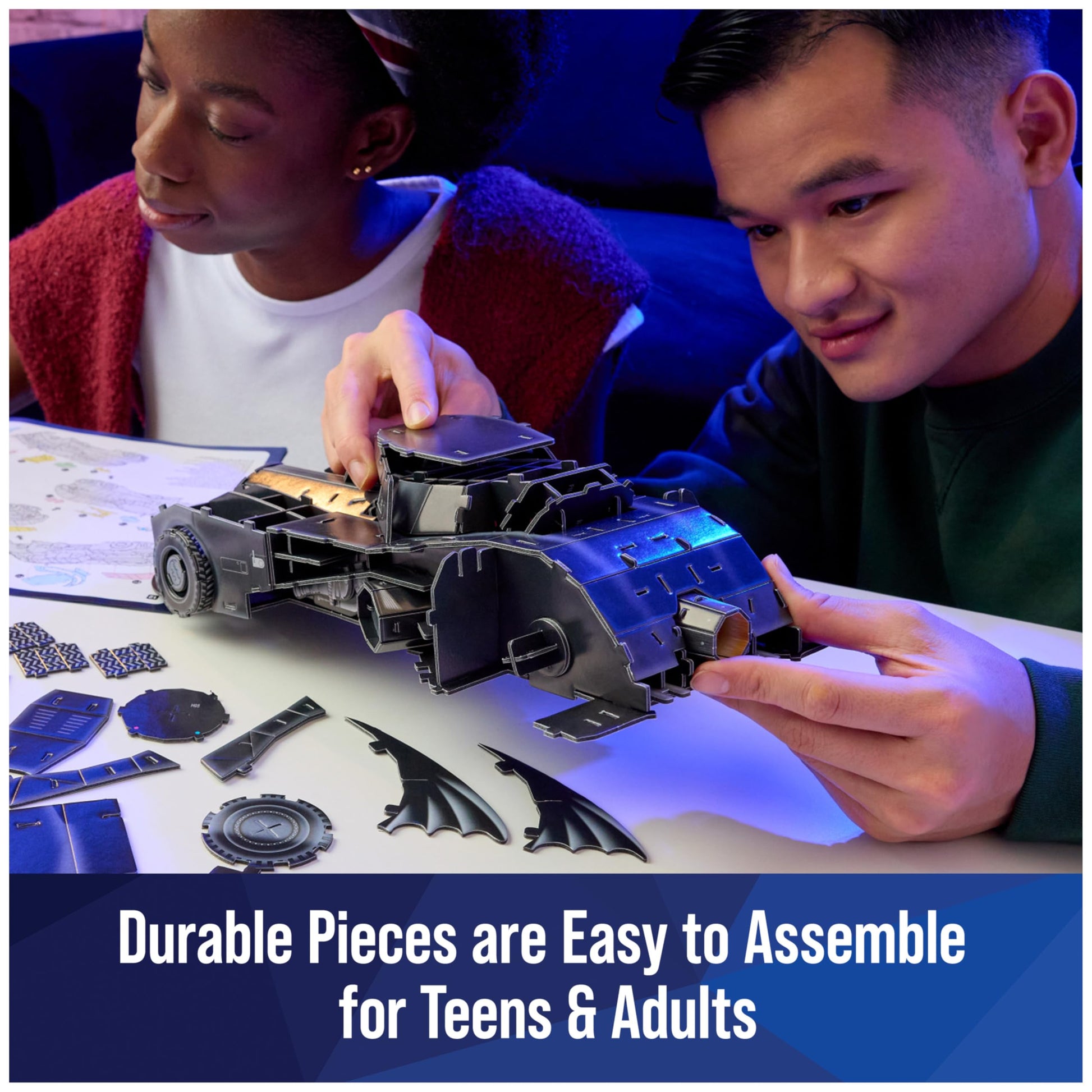 4D Build DC Comics Retro Batmobile 3D Puzzle Model Kit for Adults