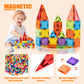 JoxSaxin 56PCS Mini Magnetic Tiles, Portable Magnetic Toy Travel Set for Kids, Includes Iron Storage Box, Puzzle Toy for Boys and Girls Ages 3+