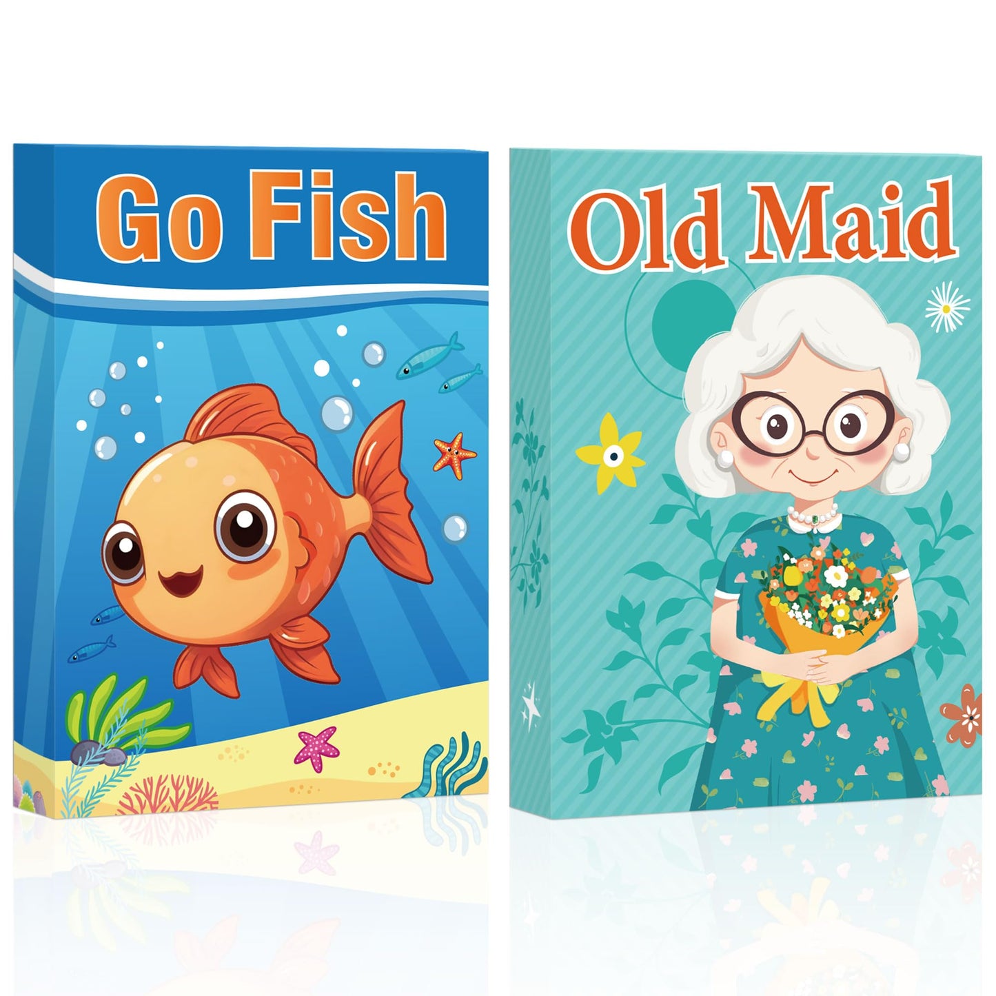 Card Games,Go Fish,Old Maid Card Game for Kids Toddler,2 Decks of Classic Fun Card Game for Game Nights and Family Gatherings,Great Gifts for Birthday