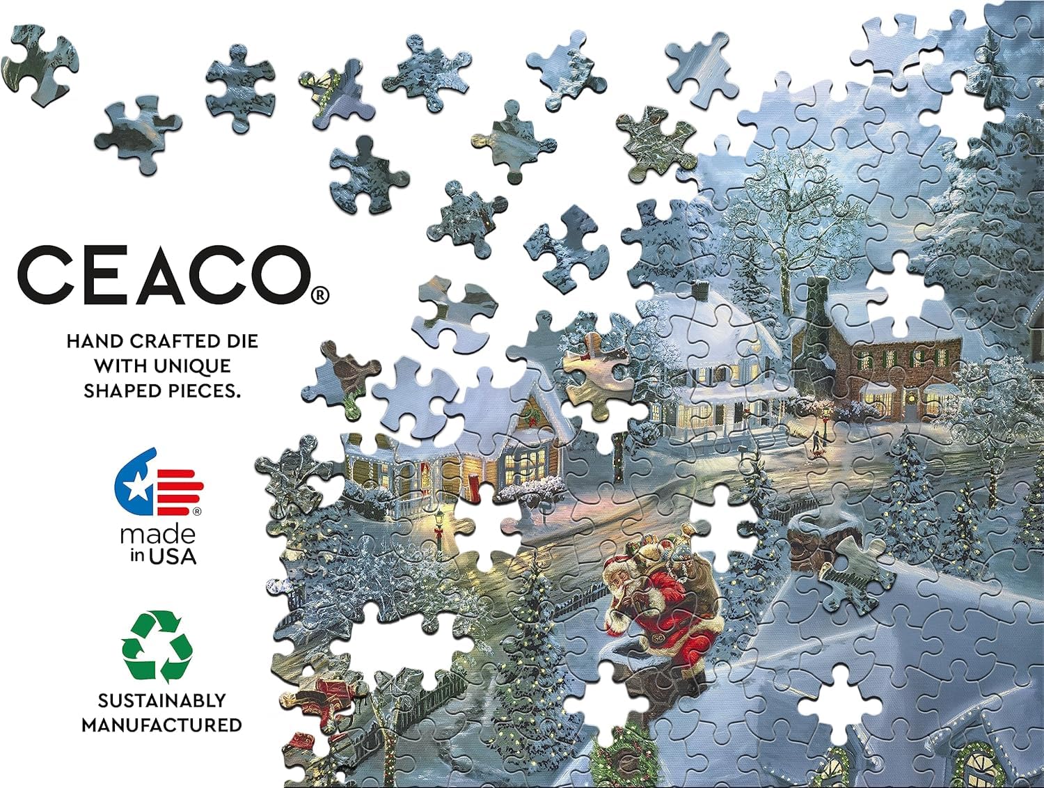 Ceaco - Thomas Kinkade - Santa's Silent Night - 300 Piece Puzzle for Adults