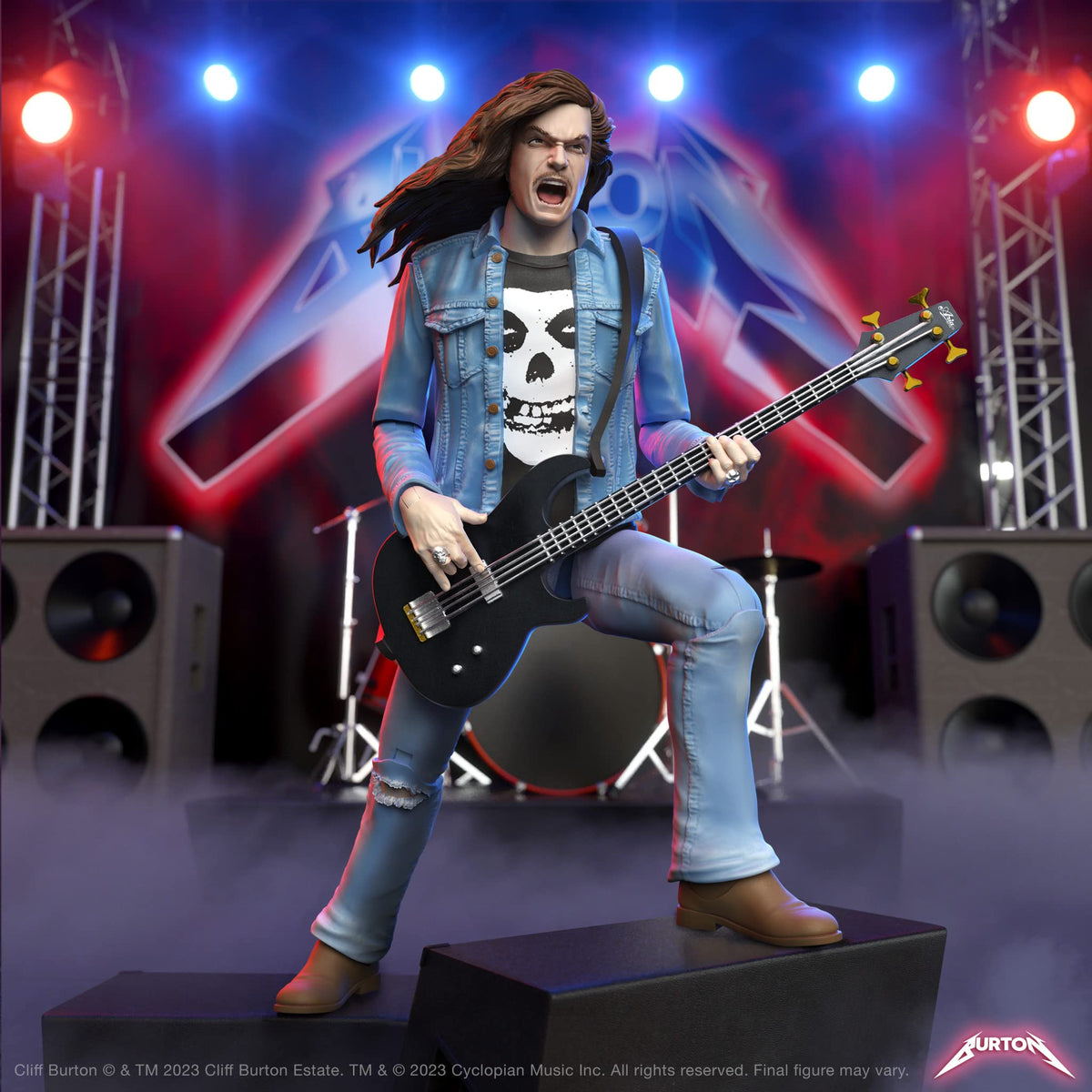Super7 ULTIMATES! Cliff Burton - 7" Action Figure with Accessories Heavy Metal Collectibles and Retro Toys