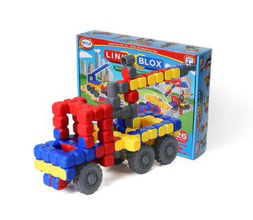 POPULAR PLAYTHINGS LinkaBlox Deluxe Snap Together Building Toy, Click Block Construction Set for Kids, Stem Play Ages 4 & Up - 126 Pieces