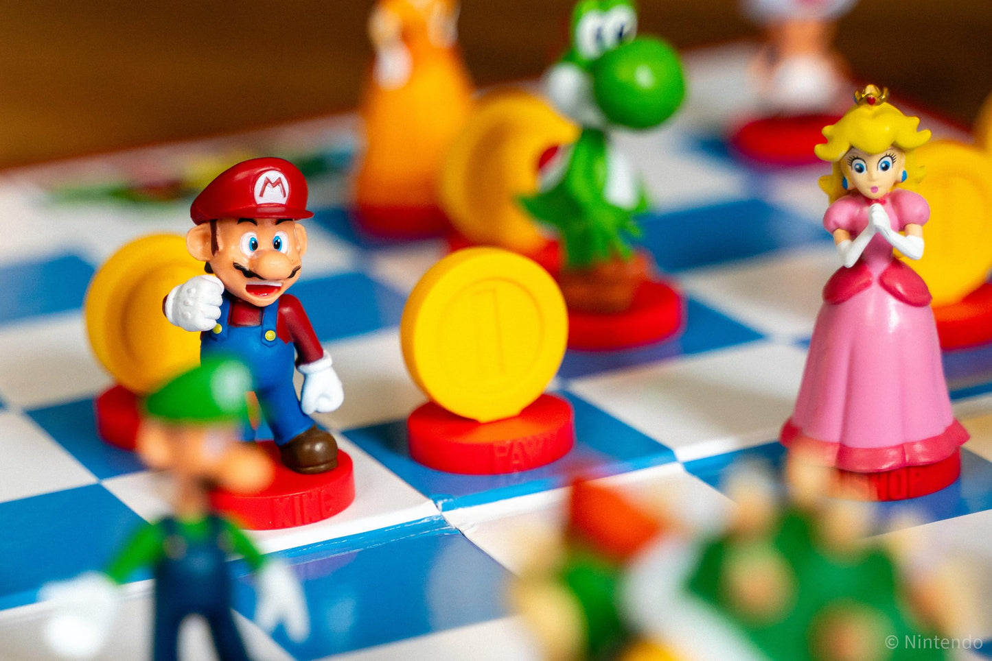 Super Mario Chess Set, 32 Custom Sculpt Game Pieces Including Iconic Characters: Mario, Luigi, Peach, Toad, Bowser, Super Mario Themed Chess Game