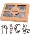 4-in-1 Puzzle Grey Twist Set by Sharp Brain Zone - Premium Metal Brain Teaser Collection, Durable Iron Puzzle Games for Stress Relief, Focus