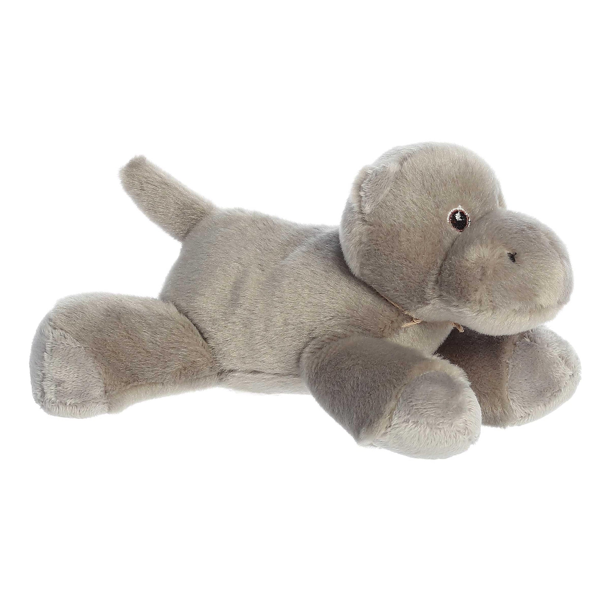 Aurora® Responsibly Made Eco Nation™ Eco Softies™ Hippo Stuffed Animal - Ideal for Playtime Adventures - Perfect for Birthdays or Just Because - Grey