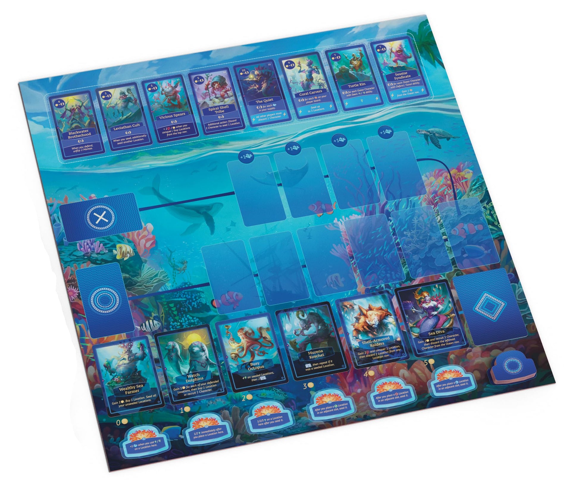 Arcane Wonders Aquatica Coral Reef Expansion Board Card Game - New Underwater Creatures Encounters - 1 to 5 Players Ages 14+ 60 Minutes - Enhance Your