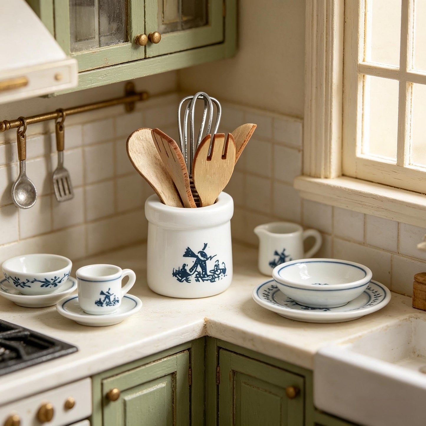 Miniature Kitchen Utensils Set, 1:12 Scale, Decoration Accessories