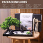 Zen Garden Kit for Desk Decor - Premium Beautiful Japanese Mini Sand Box Set Home, Office with Black Wooden Tray, White Sand, Rake Tools Desktop