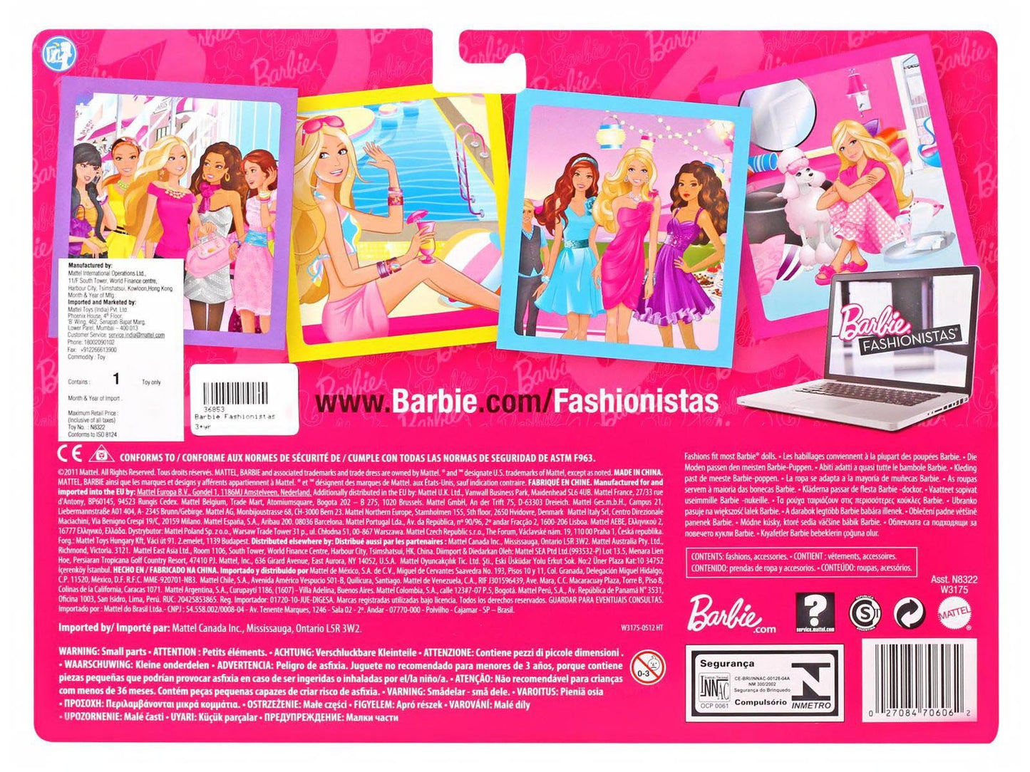 Mattel-Barbie Fashionistas Marina Outfits X2233