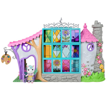 Sunny Days Entertainment Honey Bee Acres Rainbow Ridge Sunburst Art Studio - 50 Furniture Accessories with Exclusive Unicorn Figure | Light Up