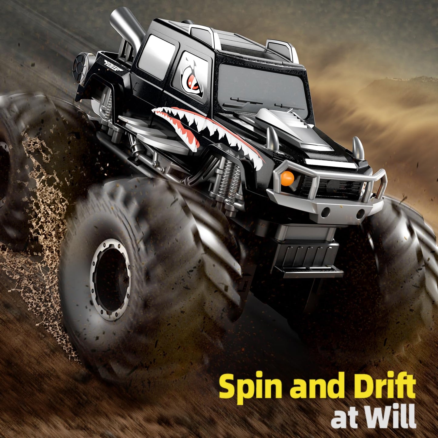Amphibious Remote Control Car, Waterproof 360°Rotate 4WD RC Monster Trucks,2.4GHz All Terrain Off-Road Pickup Toy,RC Car Pool Toys Remote Control Boat