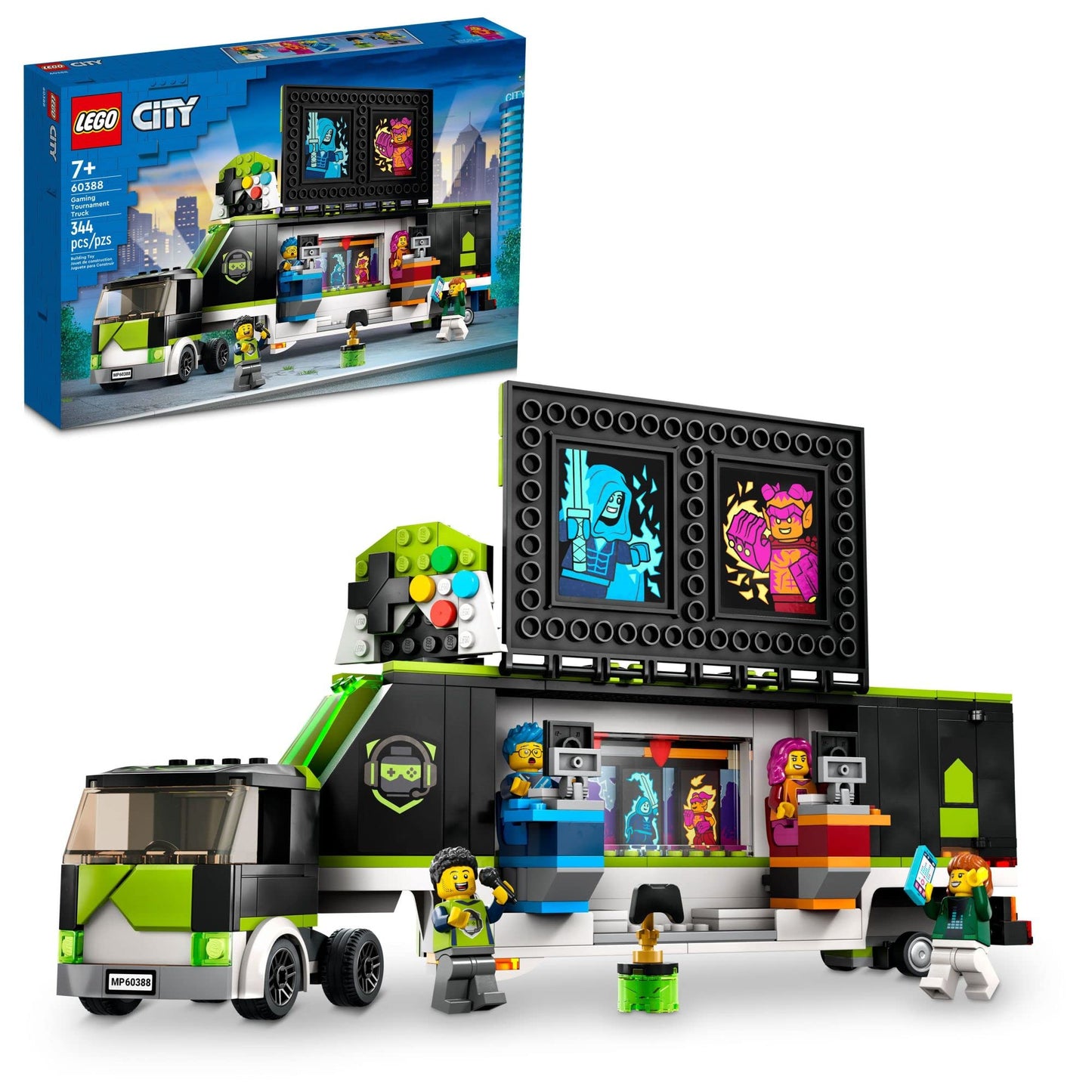LEGO City Gaming Tournament Truck 60388, Gamer Gifts for Girls, Boys, and Kids, Esports Vehicle Toy Set for Video Game Fans, Featuring 3 Minifigures