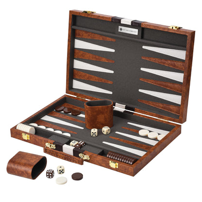 Get The Games Out Top Backgammon Set - Classic Board Game Case - 2 Players - Best Strategy & Tip Guide - Available in Small, Medium and Large Sizes